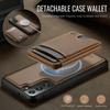 For Samsung Galaxy S22 5G Magnetic Case JEEHOOD J10 Leather Back Phone Cover with Detachable Card Holder Kickstand