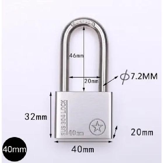 Factory Outlets Stainless Steel 304 Outdoor Padlock Waterproof Anti-rust Anti-theft Corrosion-resistant Ocean Ships Outdoor