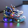 Cartoon boys sneakers summer 2025 new children's mesh breathable running shoes boys light luminous shoes tide