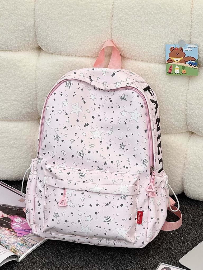 Schoolbag Schoolbag Female Junior High School High School Student Star Printing Korean Version Niche Ins Backpack Mori College Student Computer Bag
