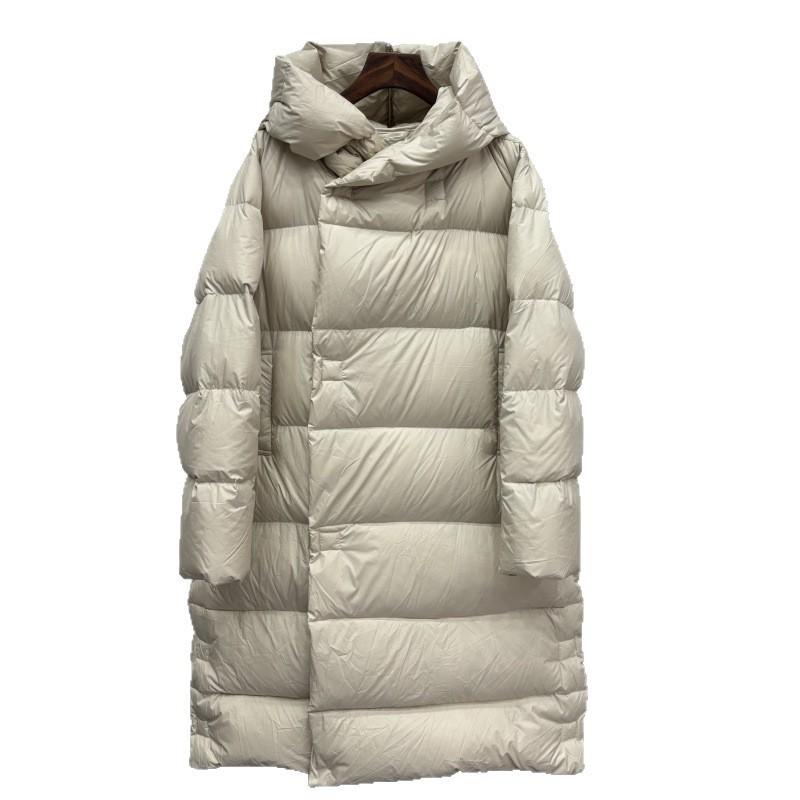 Womens Long Winter Down Coat With Hood Thick Warm Duck Jacket Oversized Loose Fit Daily Wear