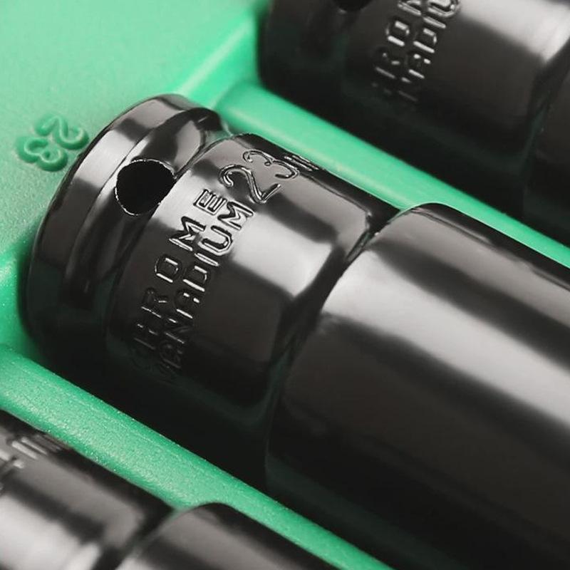 10 buc. Set de prize de impact metric cu antrenare de 1/2 ", priză universală, set de prize adânci cu antrenare metrică, cheie pentru instrumente de reparații pneumatice cu aer