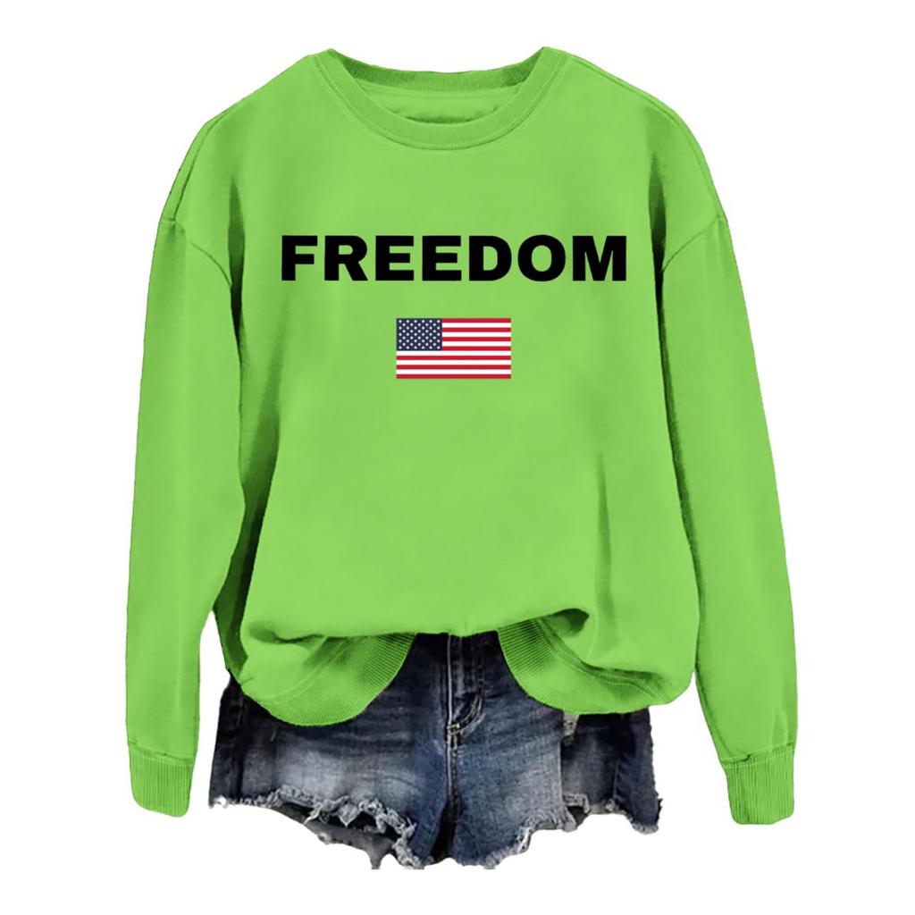 Women's Fashionable Casual Round Neck Loose Printed Long Sleeved Sweatshirt