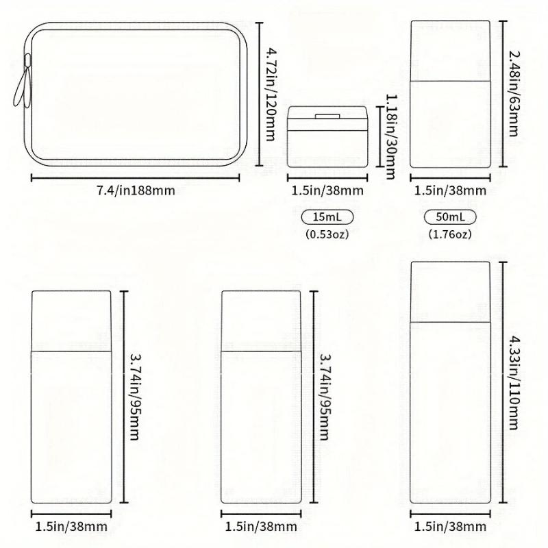 5 Adet/Set Nemlendirici Makyaj Dağıtma Şişeleri, Taşınabilir Losyonlar, Şampuanlar, Seyahat İçin, Doldurulabilir, Sıkılarak Boşaltılan Şişeler