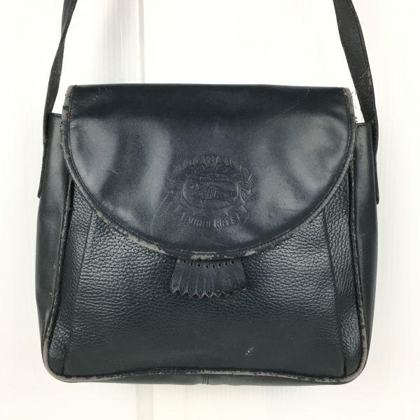90s Vintage Burberry Leather Shoulder Bag Dark Navy Check Interior(USED)