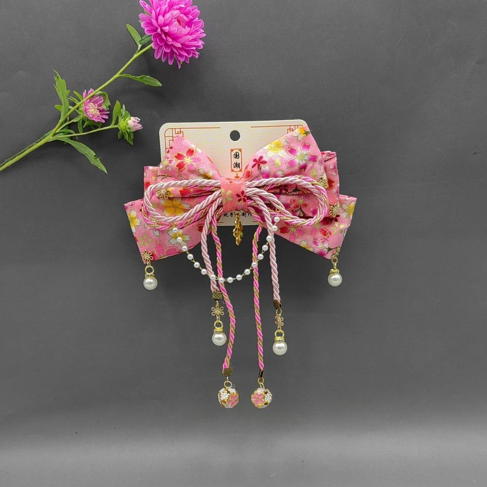 Retro Kimono Barrettes Japanese Style Bowknot Hair Clip Exquisite Side Clip  Lolita