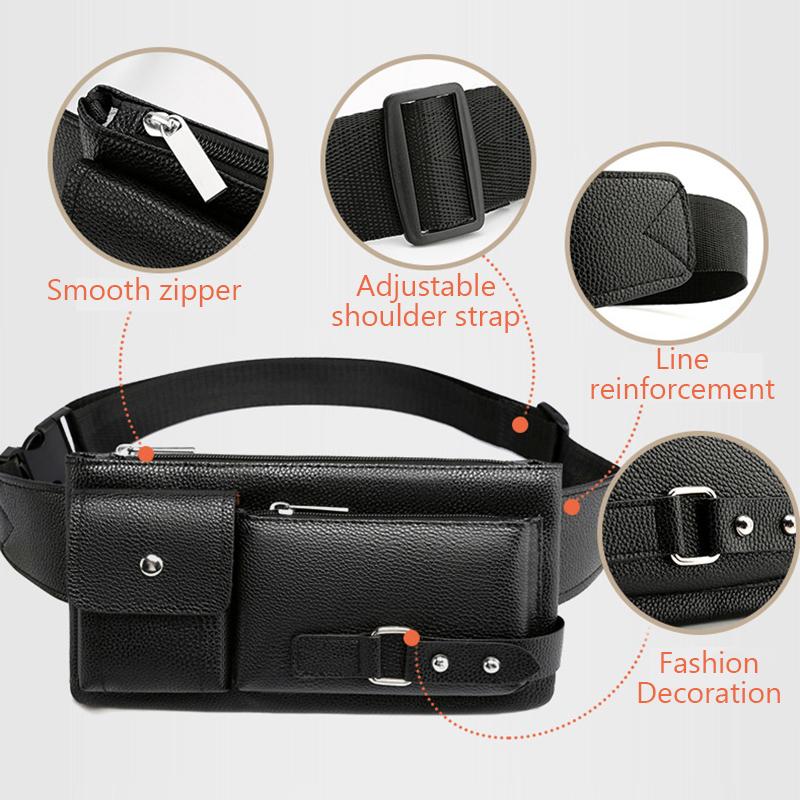 Brand Unisex Single-Shoulder Multi-Function Large-Capacity Waist Bag Men'S Chest Bag Casual Messenger Bag Wallet