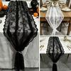 Long Lace Table Runner French Runner, Black & White Vintage for Coffee Table, Shoe Cabinet, Dining Rectangular Decorative Tablecloth Home Fine Crochet