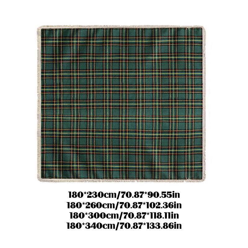 Retro Lattice Christmas Sofa Towel Sofa Cover Nordic Home Decor Tassel Sofa Blanket New Year Xmas Party Anti-Slip Slipcover