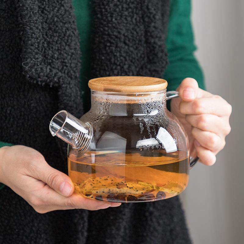 Keramik Blumentee-Set Blumentee-Tasse Glas Teekanne Hitzebeständiges Kerzenwärmset