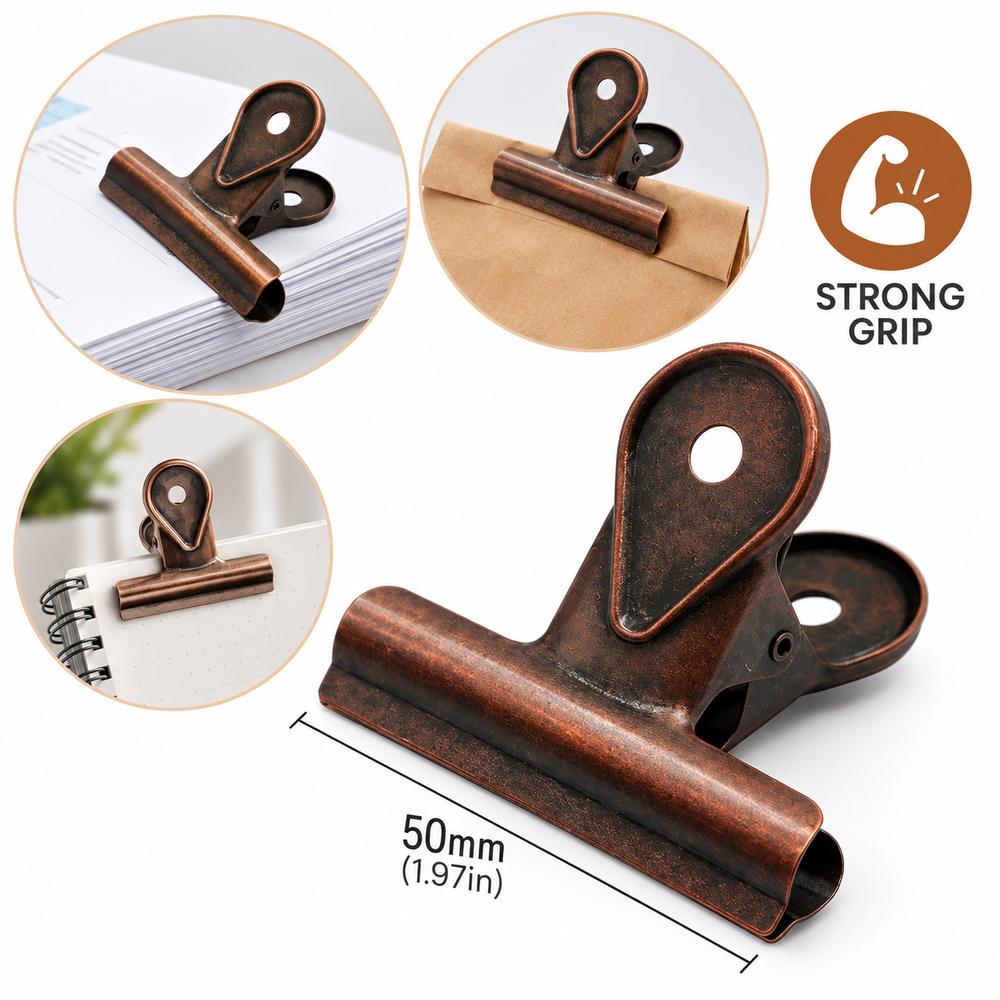 Metal Bulldog Clips Heavy Duty Document Storage Ticket Clip Vintage Binder Clips For Office Use