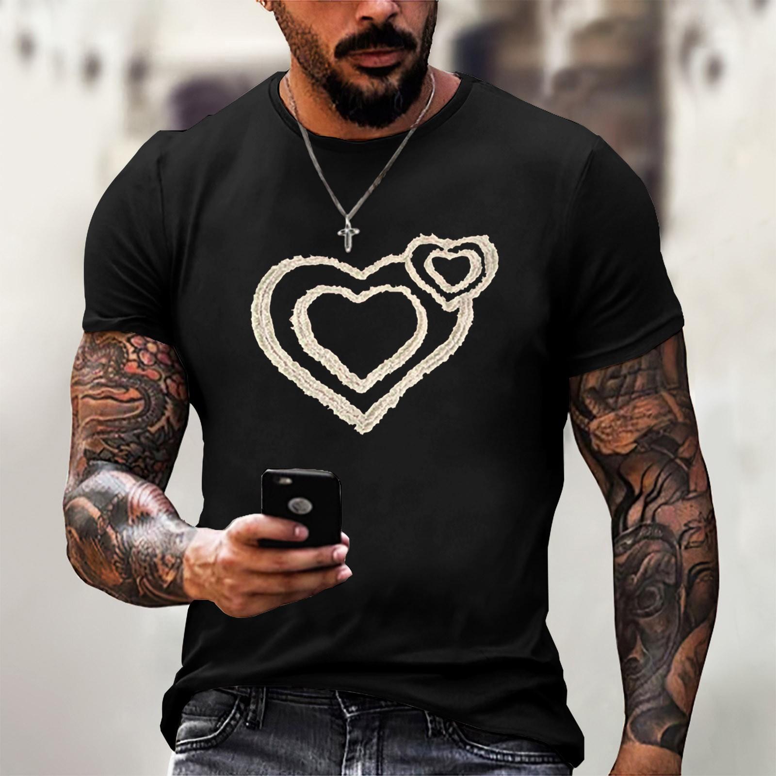 

Летняя мужская популярная футболка с круглым вырезом и коротким рукавом с принтом L чёрный