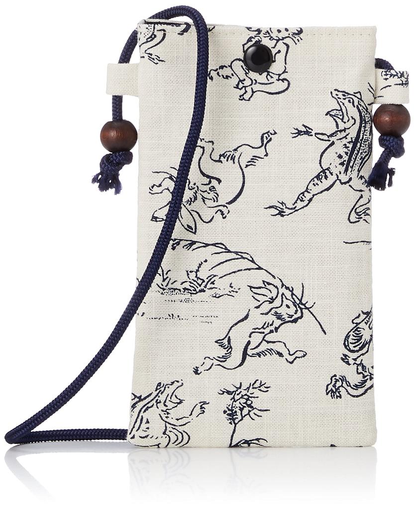 Maruzen Pochette for Smartphones and Japanese 11 X 1 X Choju Jinbutsu Giga Giga White Japanese-made Accessories, Pattern, 18.5cm, (Choju Paintings),