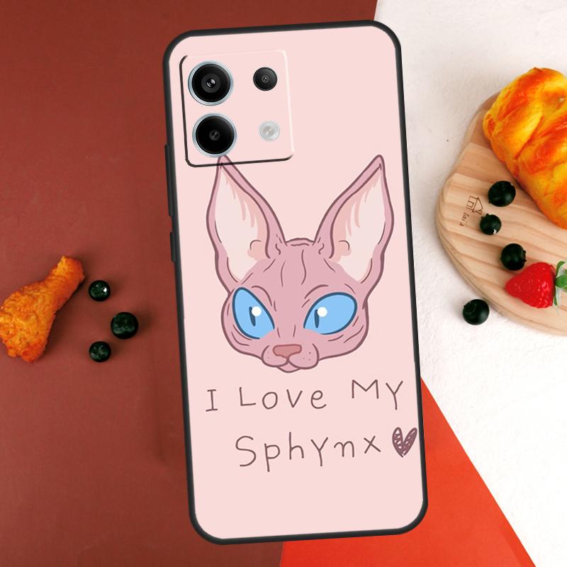 Sphynx Cat Case For Xiaomi Redmi Note 14 13 Pro 9 10 11 12 Pro 10S 11S 12S Redmi 14C 13C 10C 12C Coque