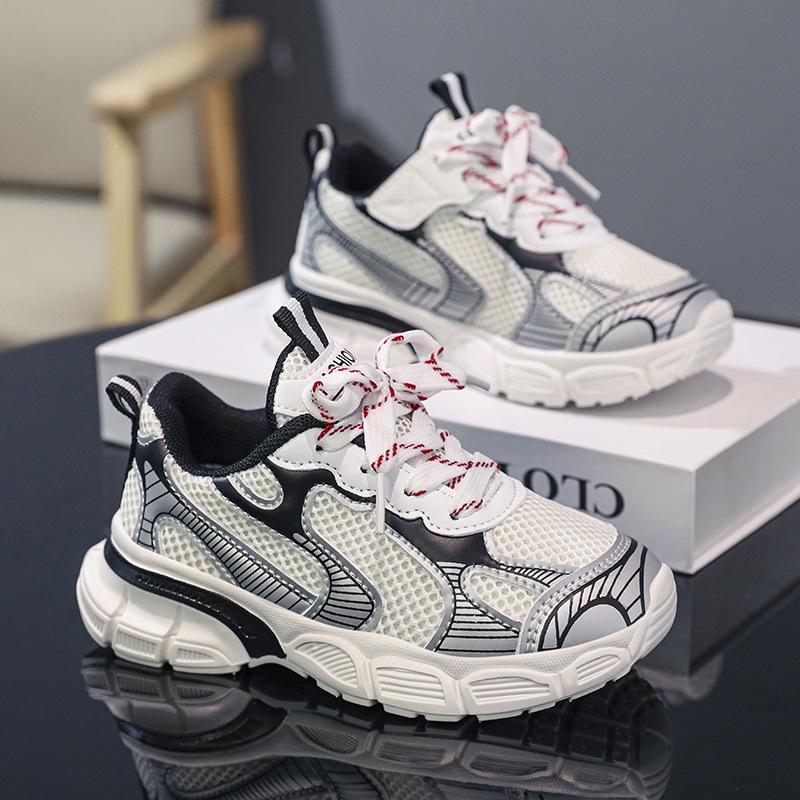 Children's Four-season Casual Sports Shoes Boys and Girls Cold Sticky Breathable Mesh Shoes Autumn New Running Basketball Shoes Non-slip