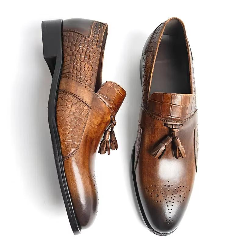 Fashion Wholesale Loafers Men Shoes Top Layer Cow Leather Upper Casual Daily Walking Style Popular Business Office Handcrafted Man Shoe