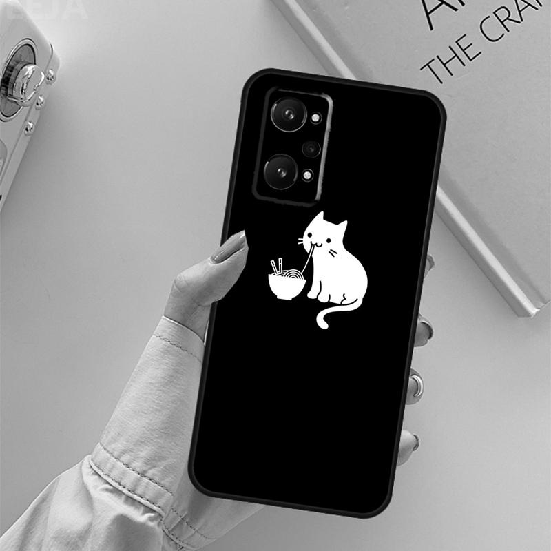 Cute Kawaii Cat For Realme GT Neo 3 2 8 9 Pro Plus 9i 8i Master Case For OnePlus 10 Pro 9 9R Nord2 Cover