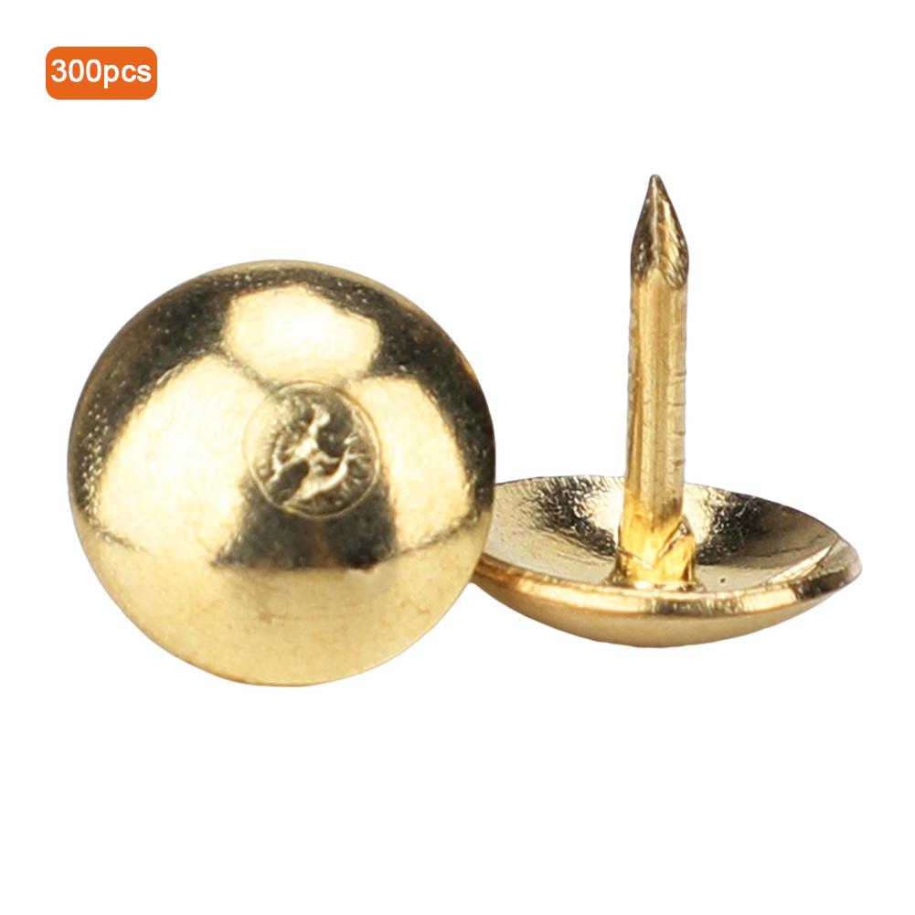 

300 ШТ Обивочные гвозди гвоздики кнопки гладкая поверхность декоративные мебельные гвозди булавки(желтый )