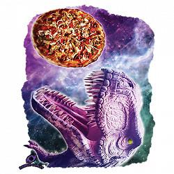 T-Shirt S to 2XL 3XL - PIZZA DINO dinosaur t rex SPACE fun adult S разноцветный