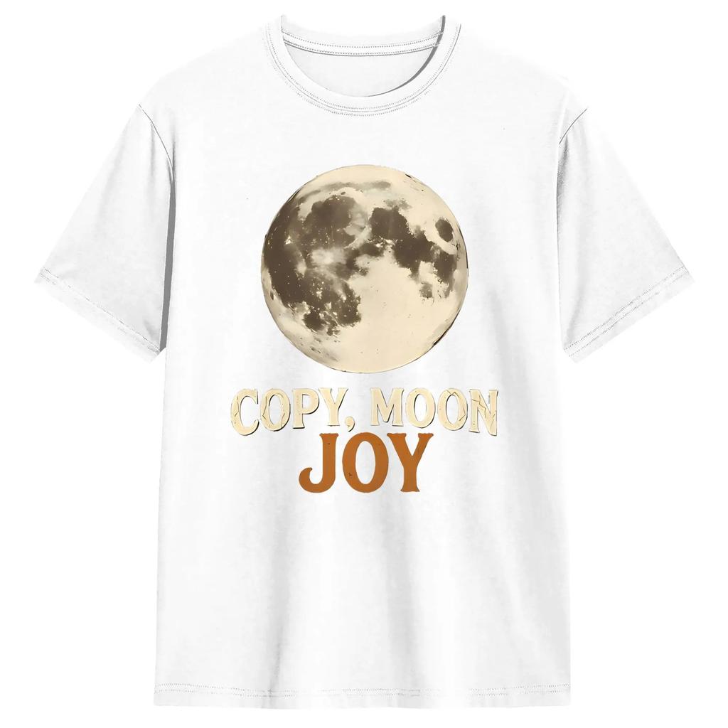 Summer Fashion Copy Moon Joy Cotton Tshirt For Unisex Beach Vintage TShirts Breathable Hippie Tee Shirt Plus Size Hot Sale Tops