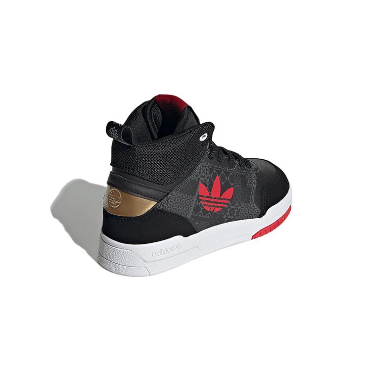 adidas Originals Drop Step Casual Abrasion Resistant High Top Kids' Skateboarding Shoes Black Gray GY2027