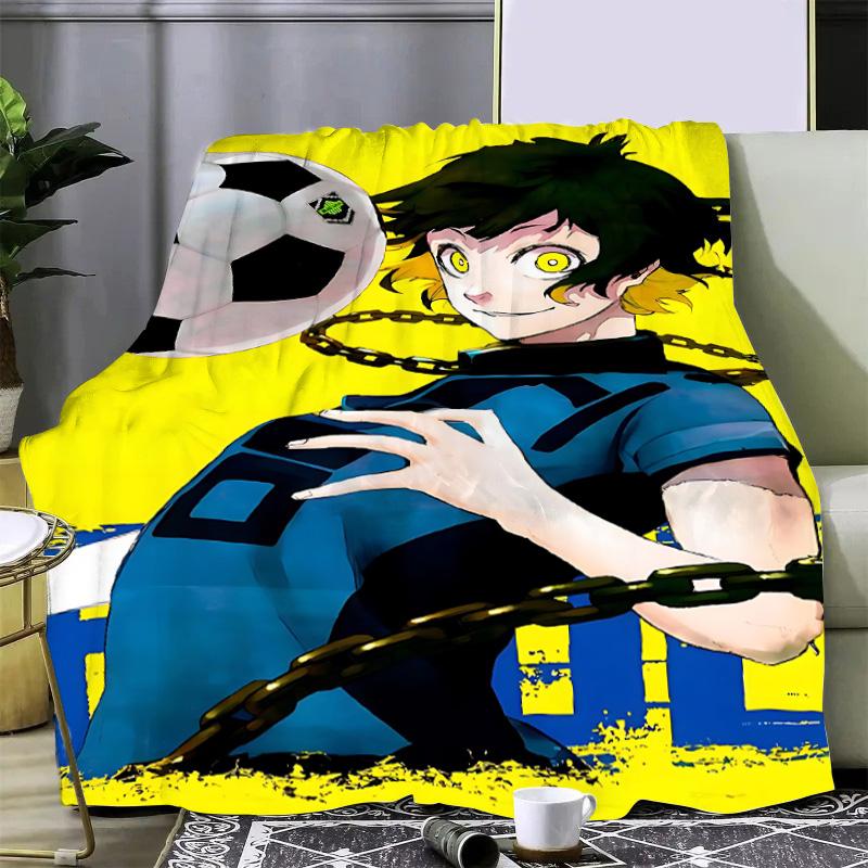 Koc z nadrukiem anime Blue Lock Japonia Koc piknikowy Ciepły koc Miękki i wygodny koc Dom Podróż Prezent urodzinowy