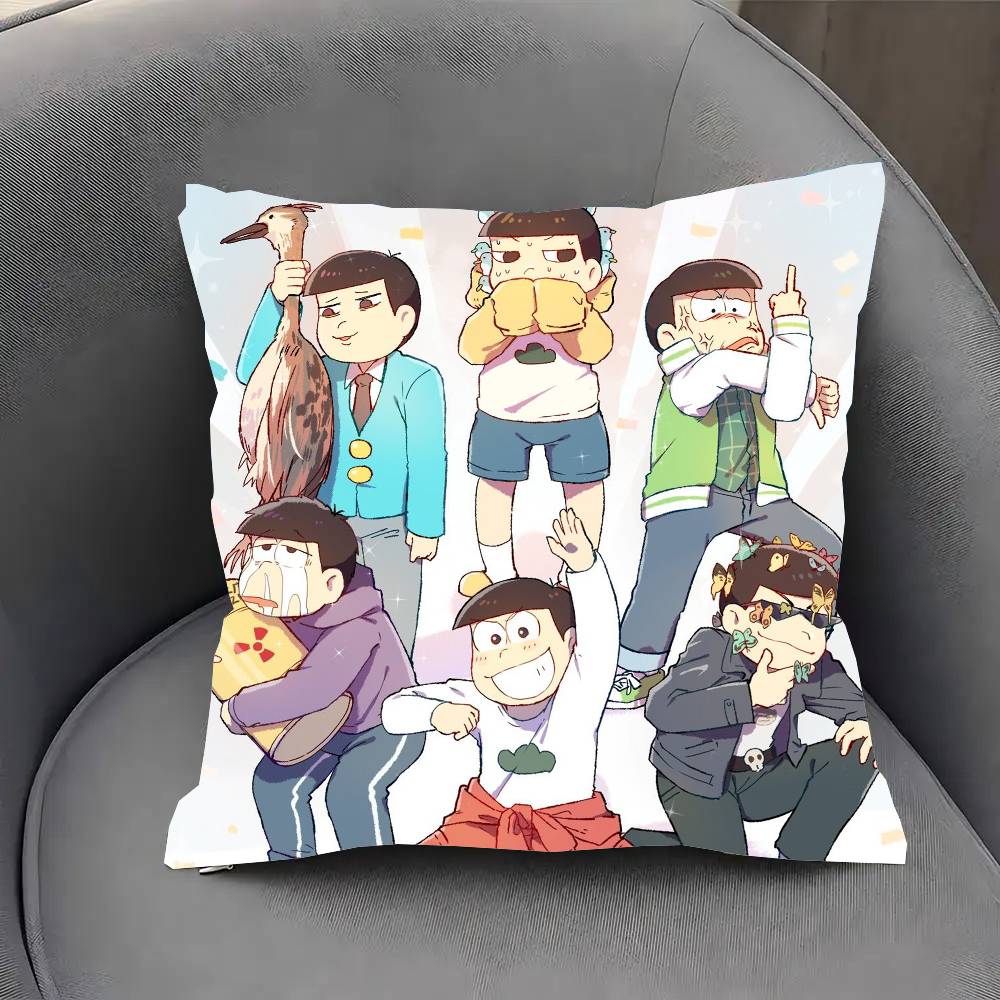 Аниме О-Осомацу-сан Винтажная наволочка Чехол для диванной подушки Комната Домашнее украшение 12x12Inch