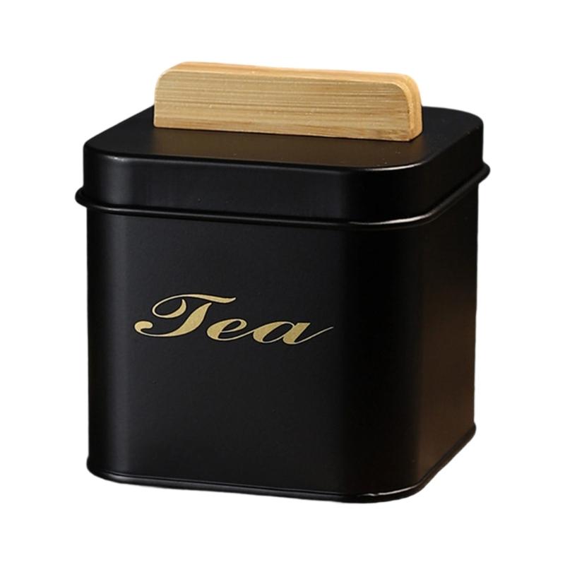 Tees Kaffee Süßigkeitenbehälter mit Bambusdeckel für Küchentheke Multifunktionales versiegeltes Vorratsglas für trockene Lebensmittel