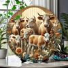 Iron Wall Art Farm Animal Metal Sign Home Decor Rustic Circular Art