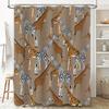 Animal Print Shower Curtain Zebra Giraffe Pattern Brown Background for Bathroom Decorations Polyester Fabric Water Repellent Wat