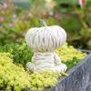 Fishing Pumpkin Man Figurine Resin Pumpkin Head Bandage Man Sculpture Angler Pumpkin