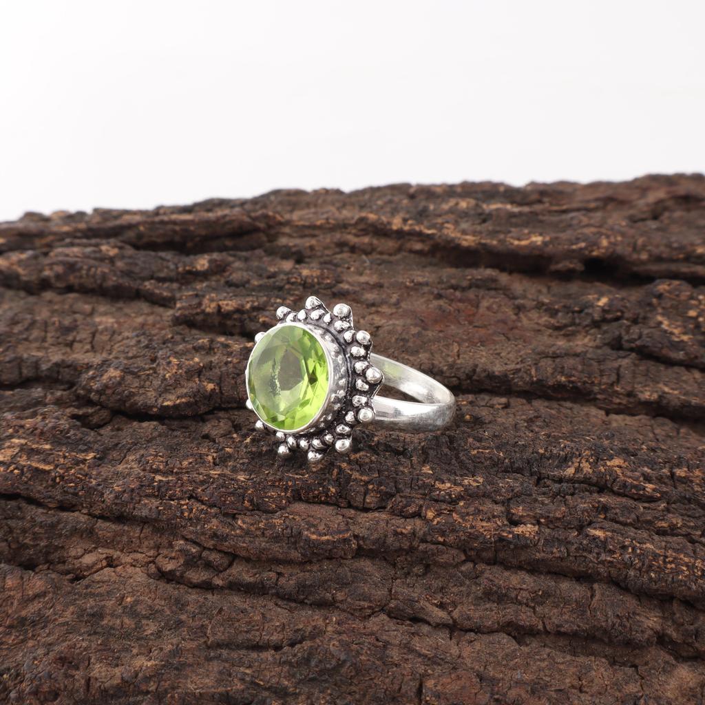 Peridot Ring Gemstone Jewelry, 925 Sterling Silver Ring, Handmade Jewelry Bohemian Jewelry, Gift For Love