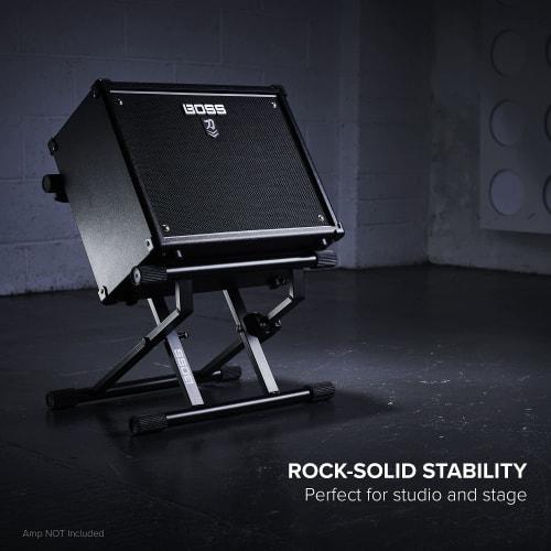 BOSS BAS-1 Amplifier Stand, Supports Up To 21kg, Adjustable Back Width, Foldable, Durable Steel Construction, Katana/Blues Cube, Guitar/Bass, for Stud