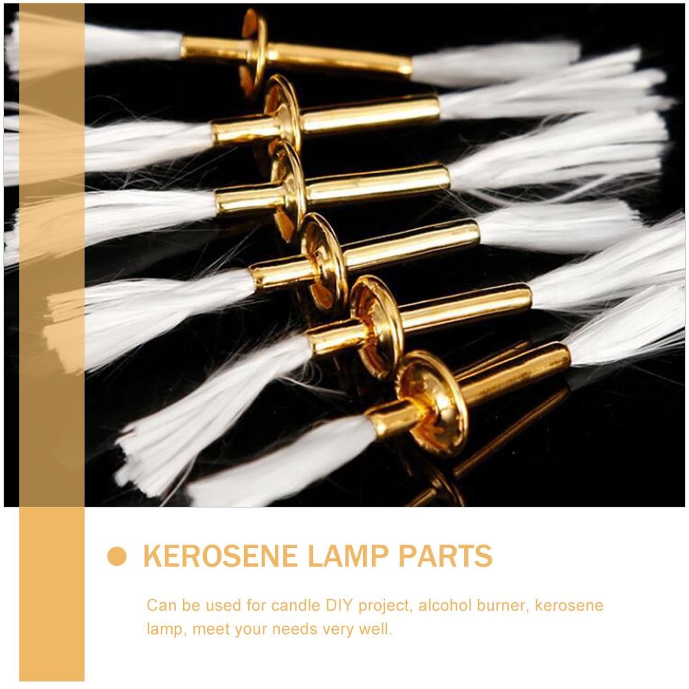 2 Pcs Wick Tube Oil Lamp Parts for Retro Burner Kerosene Metal Temple Replacement Tubes Wicks