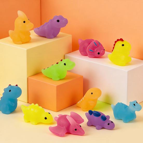 Mini Dinosaur Squeeze Toy Anxiety Relief Cartoon Dino Sensory Toy Soft Stretchy Stress Ball Home Office Worker Relaxation Tool