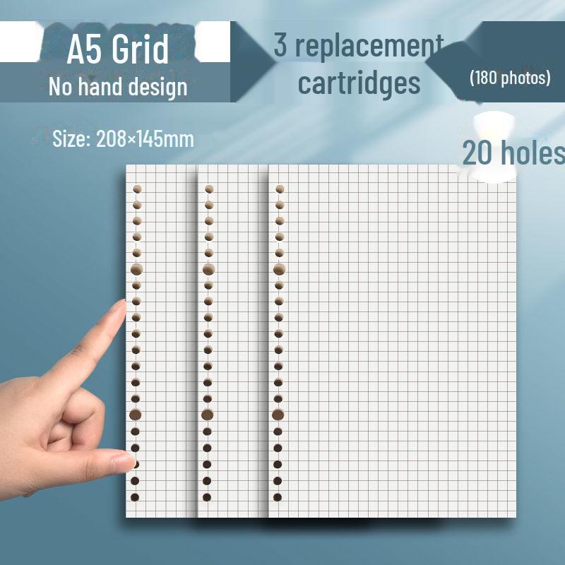 Student Life B5 Rezervă cu frunze libere: Hârtie grilă A4, A5 pentru note în limba engleză