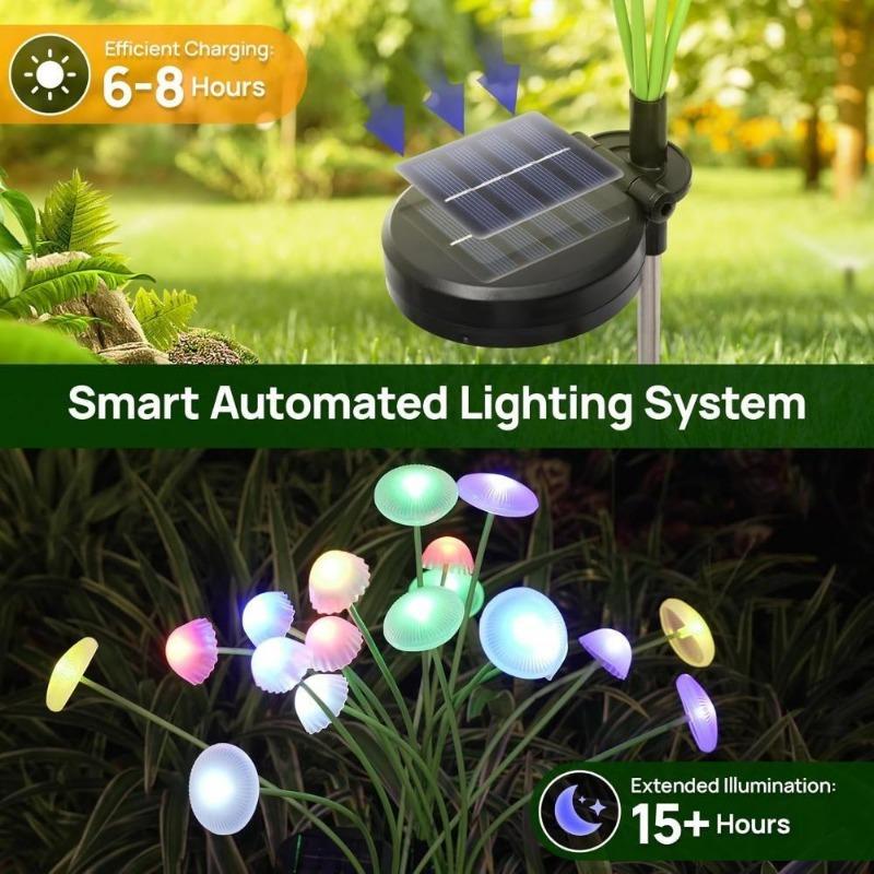 Mushroom Solar Lights LED Outdoor Waterproof Decorative Garden Jellyfish Sway Solar Lights for Yard Lawn Christmas Pathway Patio