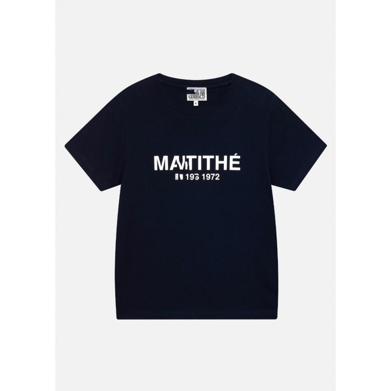 

MARI Unisex Pure Cotton Heavyweight Crew Neck Letter Print Casual T-Shirt S