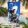 Attack on Titan Beach Towel, Personalized Custom Name Text, Quick Dry Large Absorbent Towel For Beach Pool