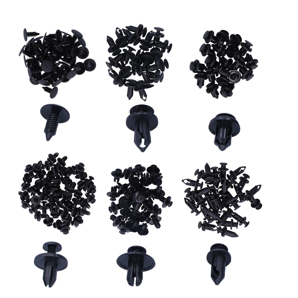 190pcs Auto Fasteners Clips 6 Size Mixed Push Rivets for Car Body Fender Hood Dash Panel