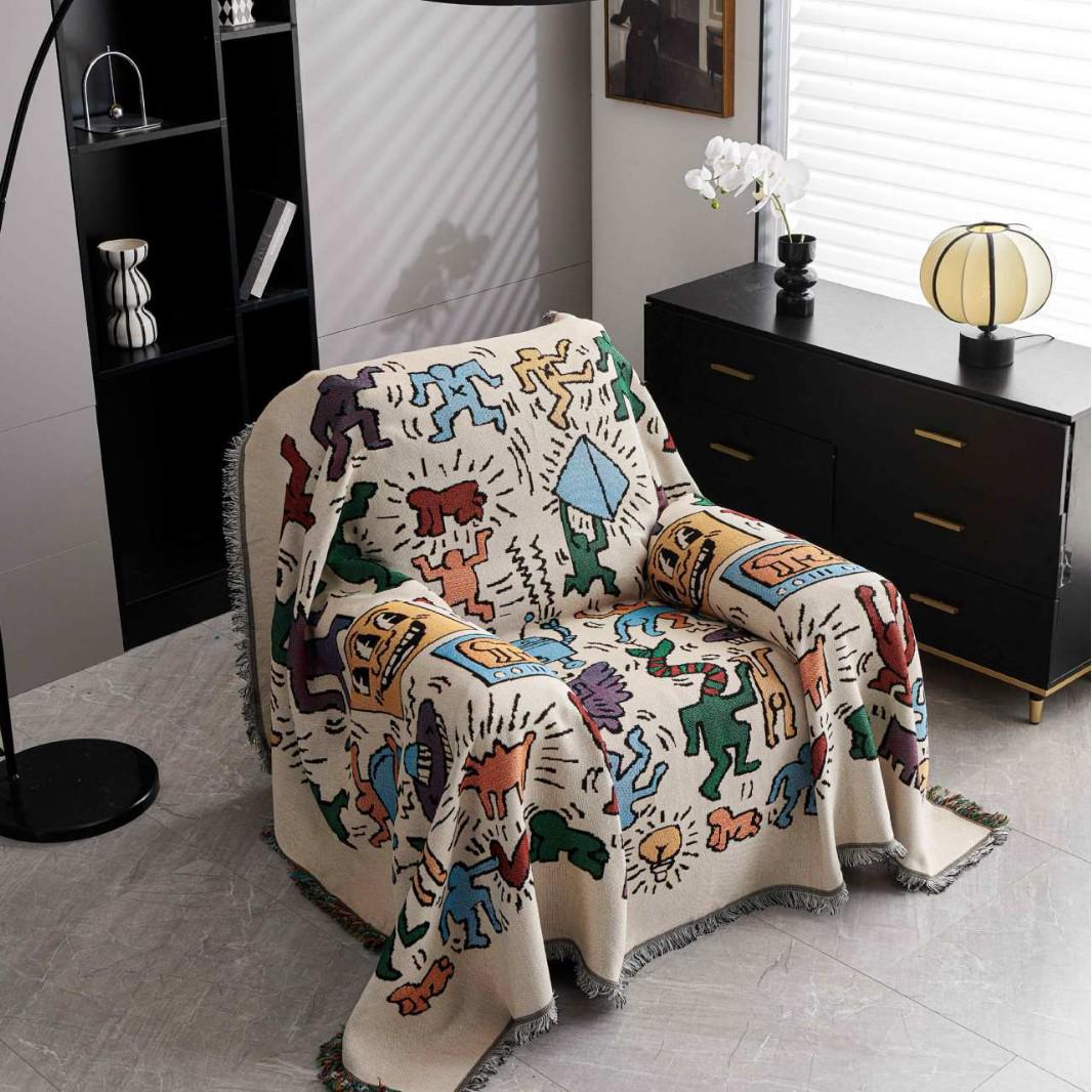 

Полотенце-накидка на подушку дивана - 2024 Нескользящее покрывало 90x90cm [Knee Blanket]