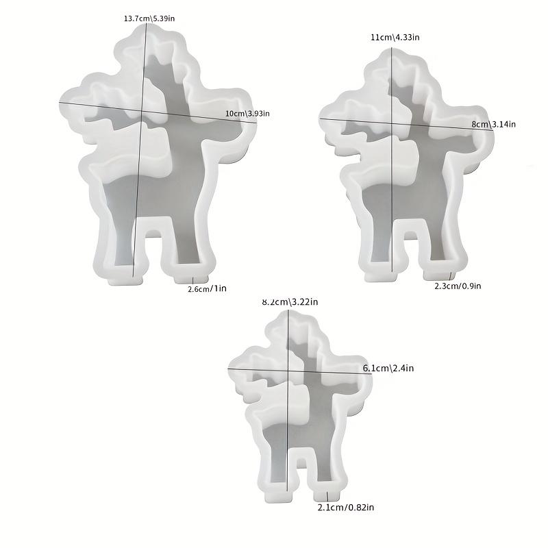 

New Christmas Elk Ornament Silicone Mold DIY Christmas Deer Scented Plaster Candle Mold Resin Crafts Making Tools For Home Decor