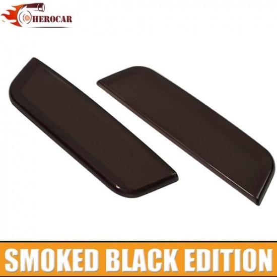 2pcs Front Side Lights Lamp Cover Trim Bezels For Ford Bronco 2021+ Smoked Black