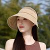 Summer sun hat children's big brim can tie ponytail empty top hat outdoor versatile fashion can hang mask sun protection hat