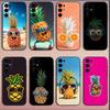Cool Pineapple Fruit Phone Case For Samsung S25,S24,S21,S22,S23,S30,Ultra,S20,Plus,Fe,Lite,Note,10,9,5G Black Soft Cover