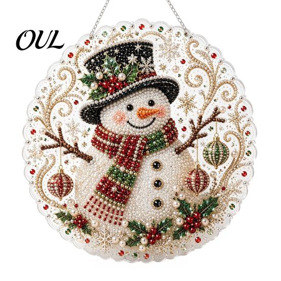 Acryl-Ornamente für Zuhause Weihnachtsbaum Hängender Schmuck, Kunst mit Kunstperlen DIY Malerei Feier Partyzubehör Sonnenfänger, 20cm Leuchtend