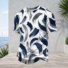 Men Plus Size V Neck Short Sleeve T Shirt Blue Agate Geode Printed White Casual Tee