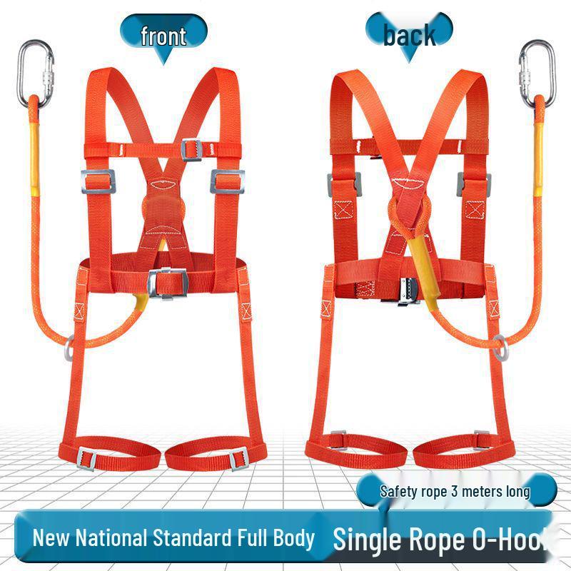 European Full Body Five-Point Electrician Harness with Double Hook.