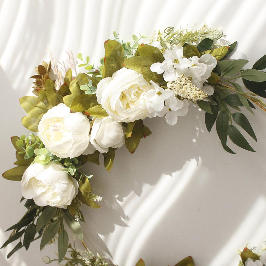 Simulation Peony Wreath Home Door Decorations Wall Hanging Artificial Peony Wreath Wedding