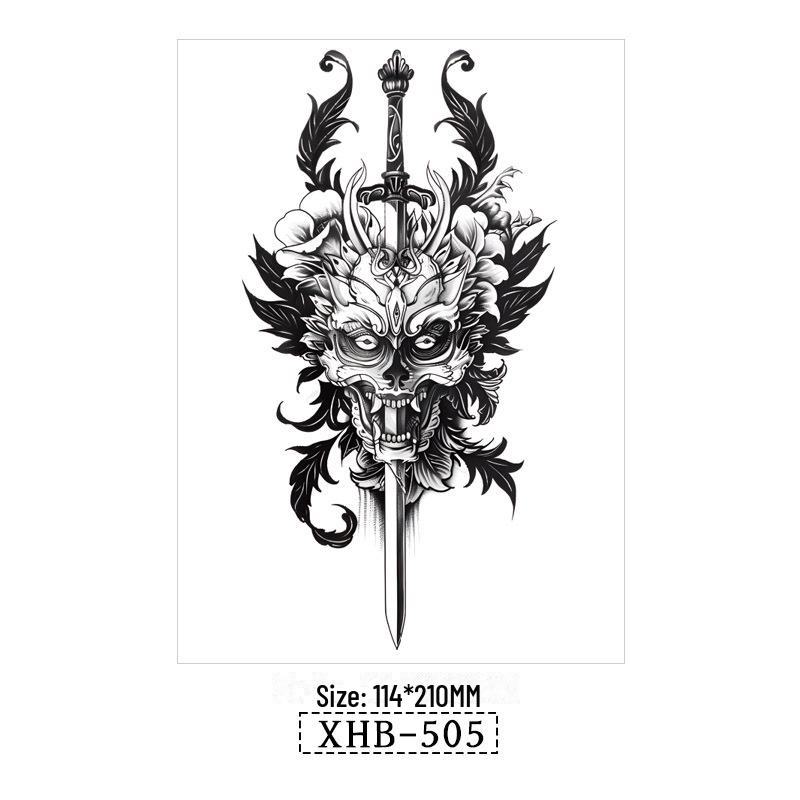 Vattentäta Svarta Djur Halvarm Tatuering Klistermärken